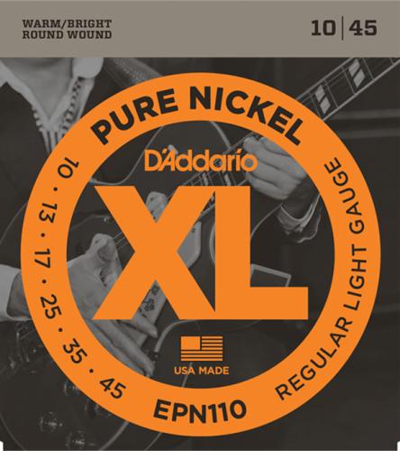 D'addario EPN110 ピュアニッケル 10-45 レギュラーライトエレキギター弦