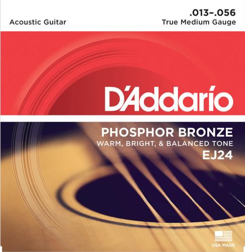 D'addario EJ24 フォスファーブロンズ 13-56 トゥルーミディアムDADGADチューニング向け アコースティックギター弦