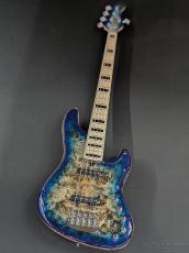 MAYONES Jabba Custom 5 -Eye Poplar AAA Top/Trans Jeans Black 3Tone Blue Burst Gloss-_2