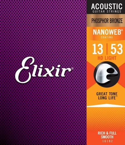 Elixir NANOWEB フォスファーブロンズ 13-53 HDライト #16182アコースティックギター弦