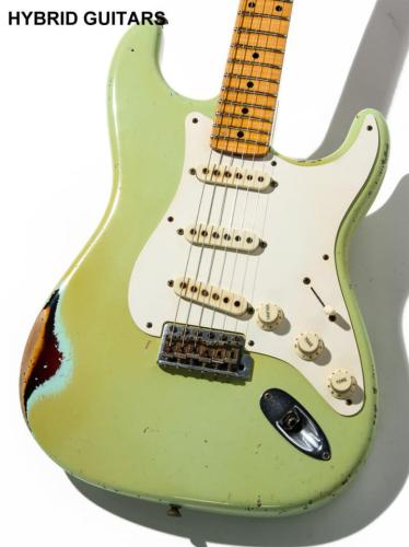 Fender Custom Shop MBS Wildwood 10 1957 Stratocaster Heavy Relic Faded Surf Green Over 3TSB Multi Layer Master Built by John Cruz 2014