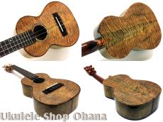 KIDA UkuleleWorks コンサート マスターグレードハワイアンカーリーマンゴー #156_3