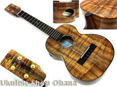 KIDA UkuleleWorks テナー4弦 AAAハワイアンカーリーコア サイドホール仕様 #161