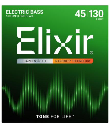 Elixir 【ネコポス】NANOWEB LIGHT 45-130 #14777 ステンレス ロングスケール 5弦【G-CLUB SHIBUYA 1F】
