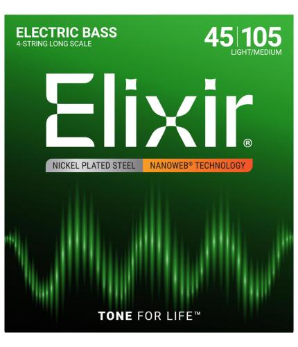 Elixir 【ネコポス】NANOWEB ライト/ミディアム 45-105 #14077 ニッケルロングスケール 4弦【G-CLUB SHIBUYA 1F】