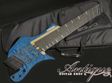 CLAAS Custom Shop Guitars Custom Order Moby Dick Headless 10-String Drop Top 2022 See Through Light Blue Gross "Specials Last One"