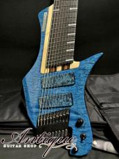 CLAAS Custom Shop Guitars Custom Order Moby Dick Headless 10-String Drop Top 2022 See Through Light Blue Gross "Specials Last One"_2