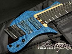 CLAAS Custom Shop Guitars Custom Order Moby Dick Headless 10-String Drop Top 2022 See Through Light Blue Gross "Specials Last One"_4