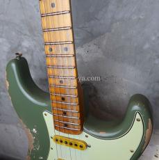 Fender Custom Shop Alley Cat Stratocaster Heavy Relic FRT / Faded Army Drab Green_6