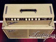 Fender Tremolux Amp 6G9-B 1962-63 White Tolex & Brown Panel /2×10 Closed Piggyback Cabinet "Pre CBS Sound"_3