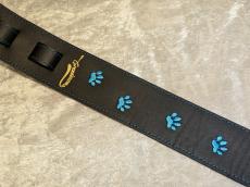 Grande uomo 【特注】黒ねこ刺繡ストラップ 足跡Verアクアマリンカラー _6