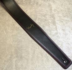 moody MOODY STRAP 2.5" LEATHER BACKED GUITAR STRAP - BLACK/PINK_2