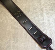 moody MOODY STRAP 2.5" LEATHER BACKED GUITAR STRAP - BLACK/PINK_4