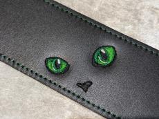 Grande uomo 【特注】黒ねこ刺?ストラップ 足跡Verエメラルドカラー _2