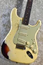 Fender Custom Shop 1961 Stratocaster Heavy Relic Aged V.White over 3TS CZ577893【極上レリック個体!】