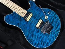 MUSIC MAN Axis KID Limited Edition Trans Blue Quilt Top Matching Head Brown Back_3