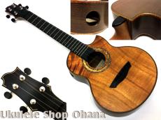 Akira Niihori Ukulele [Crocodile]セミテナー サイドホール カッタウェイ ハワイアンコア/アメリカンウォルナット #03037