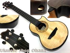 Akira Niihori Ukulele [Lizard] グランドコンサート サイドホール #05033 CW/AR カーリー栃/インディアンローズウッド(裏1P)