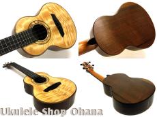Akira Niihori Ukulele [Daizu] スモールコンサート サイドホール #06005 カーリー栃/アメリカンウォルナット_3