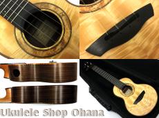 Akira Niihori Ukulele [Daizu] スモールコンサート サイドホール #06005 カーリー栃/アメリカンウォルナット_4