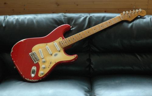 SCOOP `55-ST Ash Hard.Aged Gold Anodized Pickguard