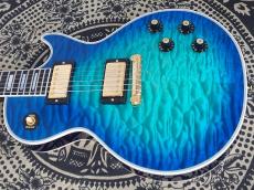Gibson ~Made to Measure~ 1968 Les Paul Custom 7A Quilt Maple Top Wraparound Trans Blue Burst Gloss _3