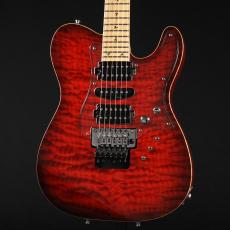 G-Life Guitars Cross Edge Quilt ~Raspberry Red Burst~