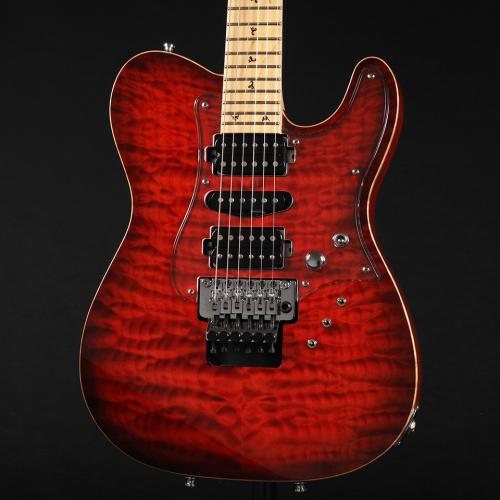 G-Life Guitars Cross Edge Quilt ~Raspberry Red Burst~
