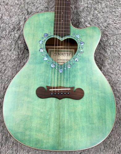 ZEMAITIS CAF-90HCW Forest Green Abalone【大人気ハート型サウンドホール エレアコ!】【丈夫なギグバッグ付】