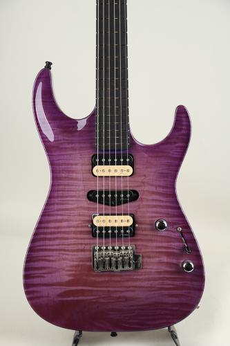 Marchione Guitars Set Neck Carve Top 1pcs Figured Maple African Mahogany H/S/H Trans Blue 2022