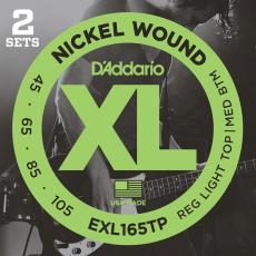 D'addario EXL165TP ニッケル 45-105 レギュラーライトミディアムボトム 2セットエレキベース弦 お買い得な2パック