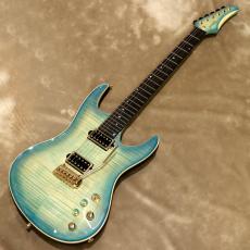 Valenti Guitars Nebula Carved, Ice Blue(Dark Burst)_2