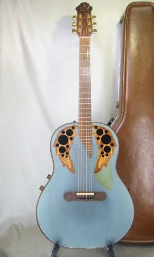 Ovation Super Adamas 1687-8 / Blue・Deep Bowl・Non Cutaway・Double Adamas Epaulet・Clear guard・Graphite Top・Lyrachord Side and Back・Wood knob・Stereo out 【With Original Brown Case】 1981年製