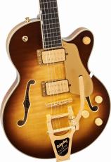 Gretsch Broadkaster Jr. LX Figured Center Block with String-Thru Bigsby and Gold Hardware -Caramel Dawn-_3