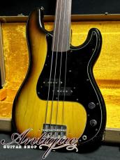 Fender Precision Bass Fretless 1977 Sunburst Virgin-Solder & Hi-Originality Parts w/Dark Rosewood FB 3.68kg "Light Weight Ash"_2