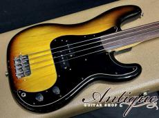 Fender Precision Bass Fretless 1977 Sunburst Virgin-Solder & Hi-Originality Parts w/Dark Rosewood FB 3.68kg "Light Weight Ash"_4