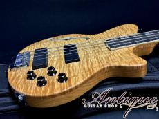 Koll Guitars Thunder Glide Semi-Hollow Active Bass 2007 Amber /Exotic Figured w/2-Band EQ 3.72kg "One-Off Custom"_6