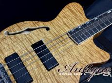 Koll Guitars Thunder Glide Semi-Hollow Active Bass 2007 Amber /Exotic Figured w/2-Band EQ 3.72kg "One-Off Custom"_7