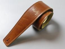 MOODY STRAPS 2.5" LEATHER BACKED GUITAR STRAP -SUEDE- BROWN/CREAM_2