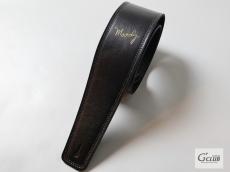 MOODY STRAPS 2.5" LEATHER BACKED GUITAR STRAP -SUEDE- BLACK/BLACK