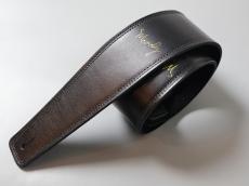 MOODY STRAPS 2.5" LEATHER BACKED GUITAR STRAP -SUEDE- BLACK/BLACK_2