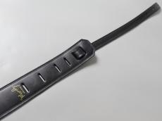 MOODY STRAPS 2.5" LEATHER BACKED GUITAR STRAP -SUEDE- BLACK/BLACK_4