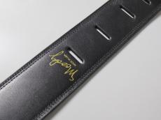 MOODY STRAPS 2.5" LEATHER BACKED GUITAR STRAP -SUEDE- BLACK/BLACK_5