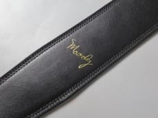 MOODY STRAPS 2.5" LEATHER BACKED GUITAR STRAP -SUEDE- BLACK/BLACK_6
