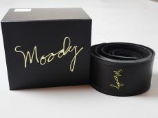 MOODY STRAPS 2.5" LEATHER BACKED GUITAR STRAP -SUEDE- BLACK/BLACK_9