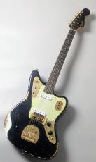Fender Custom Shop  【当店特注品!】1962 Jaguar Heavy Relic / Black Over Olympic White W/Gold Parts [3.96kg] _2