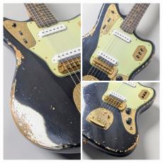 Fender Custom Shop  【当店特注品!】1962 Jaguar Heavy Relic / Black Over Olympic White W/Gold Parts [3.96kg] _3