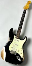 Fender Custom Shop 1960 Stratocaster Heavy Relic - Aged Black Over Olympic White  ≒3.6kg #CZ588087_2