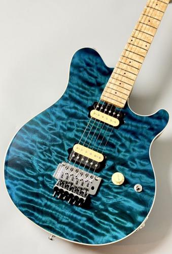 MUSIC MAN 【極上のキルト】Axis  KID Limited Edition Trans Blue Quilt Top MH Brown Back#H08741【3.52KG】