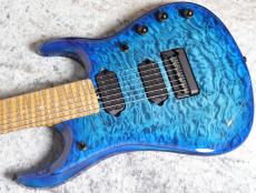 MUSIC MAN JP15-7 Quilt Top Ultramarine #K09555【激杢キルト&バリ虎ネック】【神のギター】【7弦】_4